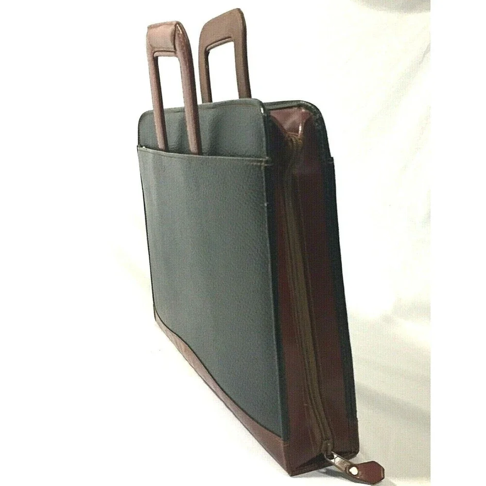 Vintage Stebco Attache Briefcase Pebbled Retractable Handle Organizer Binder